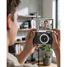 Sbusshop 4K Dijital Kamera 48 Mp 8x Zoom ve 180 Derece Flip Ekran Vlog Çekim Özellikli - SB001M-48UT70