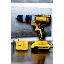 Serac Collection Çift Bataryalı Metal Dişli Darbeli Şarjlı Matkap Seti 24W Güç ve 24 Parça Ak - SA002G-6FDBL