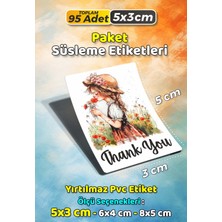 Sb Store Teşekkür Etiketi Thank You Ambalaj Hediye Süsleme Etiketi Model 142 - 95 Adet 5cm