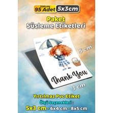 Sb Store Teşekkür Etiketi Thank You Ambalaj Hediye Süsleme Etiketi Model 149 - 95 Adet 5cm