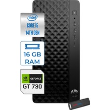Hp Prodesk 2 Tower G1I Intel I5 14500  Up To 5,0ghz 16GB Ddr5 512GB SSD 4GB/GT730 Freedos Mini Tower Masaüstü Bilgisayar B6YE4ET27F02+ZETTAUSBBELLEK