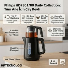 Philips  1700 W Cam Demlikli HD7301/00 Daily Collection Çay Makinesi