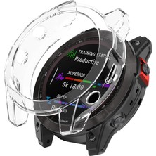 Caseonn Garmin Fenix 7x Sapphire Solar Kılıf Darbeye Dayanıklı Kasa Koruyucu Esnek Silikon Şeffaf