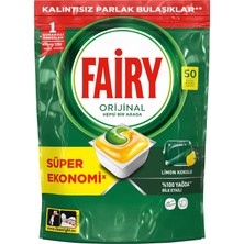 Delixa Hepsi Bir Arada Bulaşık Makinesi Deterjanı Kapsülü/tableti 50 Yıkama Limon Kokulu