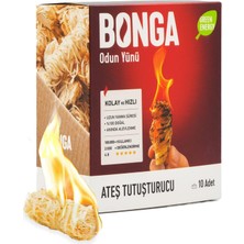 Delixa Bonga Soba, Şömine, Mangal Tutuşturucu 10 Adet 140 gr - Jel Çıra Alternatifi Doğal Odun Yünü