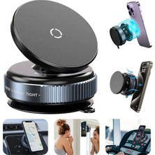 Hk Oto Aksesuar 360 Derece Dönebilen Vakumlu Manyetik Telefon Tutucu Ayna Cam Araç Içi Siyah