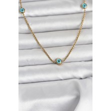 Lowell Home Ieg 316L Çelik Gold Renk Nazarlı Model Kadın Kolye LWLBJ-RSIEG2346