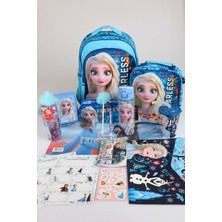 x Dekomus Lisanslı "fearless Collection" Elsa Frozen Okul ve Kırtasiye Seti Okul,termoslu Beslenme ve Kalem Çantası,matara,beslenme Kabı