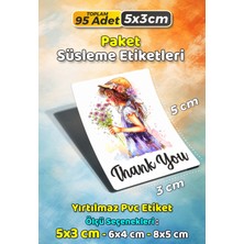 Sb Store Teşekkür Etiketi Thank You Ambalaj Hediye Süsleme Etiketi Model 141 - 95 Adet 5cm
