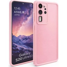 Fenza Samsung Galaxy S20 Ultra Uyumlu Pembe Renkli Mat Silikon Telefon Kılıfı