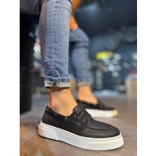 Decostyle Yüksek Taban Günlük Ayakkabı Siyah (Beyaz Taban)