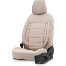 Delixa Otom Inspire Deri Ekstra Destekli Universal Koltuk Kılıfı Tam Set (Bej)