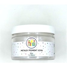 Epoksi Reçine Metalik Sedefli Pigment Toz Boya Inci Beyazı Renk 50 gr