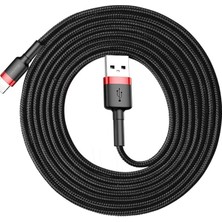 Cafule 1.5 A Lightning ile Uyumlu 2 Metre Şarj Kablosu CALKLF-C19 - Siyah