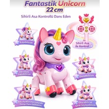 Aksoy Toys Uzaktan Kumandalı Dans Eden Şarkı Söyleyen Sihirli Asa Kontrollü Şarjlı Unicorn 22CM