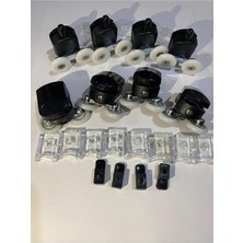 Duşakabin Tekeri Siyah Renkli 8'li Takım