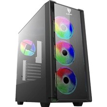Phoenix 4* Rgb Fanlı Atx-Mini Atx Itx Uyumlu Mid Tower Gaming Oyuncu Bilgisayar Kasası Psu'suz