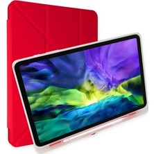 Bucuks Ipad Pro 12.9 (2021) Kılıf Kalemlikli Mars Tablet Kılıfı - Kırmızı