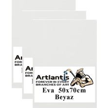 Beyaz Eva 50X70 cm 3 Adet Eva Süngeri Okul Kreş Anasınıfı Elişi Etkinlikleri