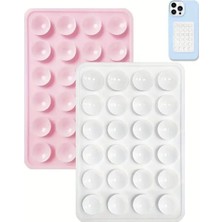 Afs Tech Silikonlu Vantuz Beyaz ve Pembe Telefon Vantuz Tutucu 2 Adet