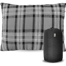 Kamp Yastığı, Seyahat Yastığı, Silikon Elyaf Dolgulu Hafif Küçük Yastık, Orta Sertlikte, Nefes Alabilir Kılıf, Kamp, Uçak ve Araba Için Ideal 30X45CM Flanel Gri