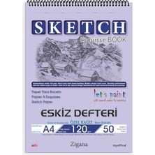 A4 Spiralli Eskiz Defteri – 50 Yaprak, 120 gr Çizim Bloknotu, Sanat Defteri