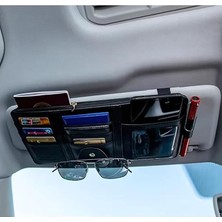 Mobile Organizer Güneşlik Araç Cüzdanı, Telefon Tutucu, Gözlük, Kartlık, Kimlik, Para, Kalem Tutucu Siyah