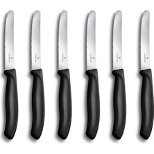 6.7833.6 Swissclassic Blisterli Siyah 6lı Domates Bıçağı