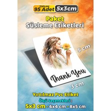 Sb Store Teşekkür Etiketi Thank You Ambalaj Hediye Süsleme Etiketi Model 148 - 95 Adet 5cm