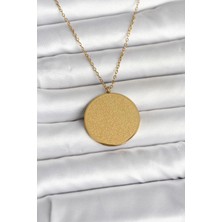 Pazarcan Çelik Gold Renk Ayetel Kürsi Allah Yazılı Kolye