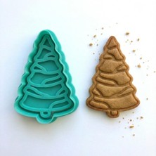 Delixa Yılbaşı Temalı Çam Ağacı Şeklinde Kurabiye Kalıbı Damga Seti, Şeker Hamuru Kil Şekillendirme Için Ço