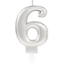 Pazarcan 6 Rakam Mum Gümüş Renk