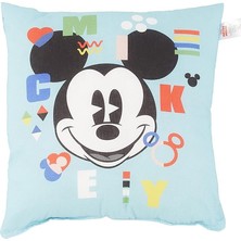 Disney Mickey Funny Lisanslı Karakter Baskılı Pamuk Kırlent, Çok Renkli, 40X40 cm