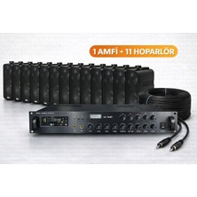 Westa Ten, Eco Seri Ses Sistemi Amfi +  Duvar Tipi Hoparlör Seti | Cafe, Restoran, Mağaza, Masaj Salonu Için | Bluetooth + USB