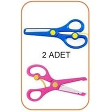 Adet Çocuk Makası Küt Uçlu Yaylı Plastik Korumalı Okul Makası