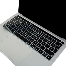 MacBook Pro Touch Bar Türkçe Q Silikon Klavye Koruyucu Ters L Enter Sessiz Yazım Ince Yıkanabilir 13-15 Inç Uyumlu A1706 A1989 A2159 A1707 A1990 Siyah
