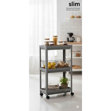 Karma Shop Slim Tekerlekli Raf Ünitesi (3 Katlı) Tasarım
