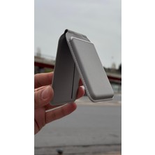 İzel Aksesuar Magsafe Mıknatıslı Stantlı Premium Kartlık Cüzdan Magsafe Özellikli Kılıf ve Cihazlar Için Uyumlu