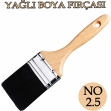 Badem10 Ahşap Saplı Yağlı Boya Fırçası No: 2,5 Ergonomik Sap Dayanıklı Kıl Uzun Ömürlü Boya Uygulama Fırçası