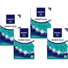 Delixa Tooth Kürdanlı Diş Ipi 4'lü | Nane Aromalı | 200 Adet (4 x 50) | Diş Arası Temizliği, Ağız Hijyeni G