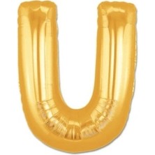 Pazarcan U Harf Folyo Balon Altın Renk 40 Inç