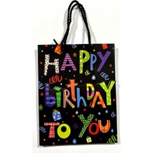 Sahra Happy Birthday Karton Hediye Poşeti 18X23CM - 2 Adet