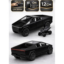 Aksoy Toys Tesla Cybertruck Atv’li Model Araba Çek-Bırak 12 cm Açılır Kapılı Siyah