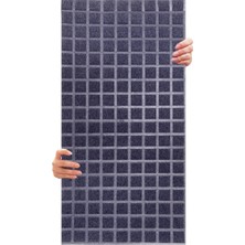 Kendinden Yapışkanlı Akustik Ses Yalıtımı, Duvar Ses Yalıtım Paneli, Ses Emici Keçe Panel, Dekoratif Kare Desenli Keçe Panel 45X90 cm / 2 Adet / 0,81 M² Lacivert