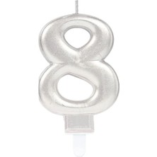 Pazarcan 8 Rakam Mum Gümüş Renk
