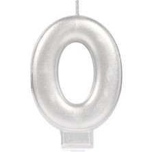 Pazarcan 0 Rakam Mum Gümüş Renk