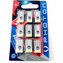 W5W T10 Dipsiz LED Tavan Park Plaka Ampulü, 9 Adet, Beyaz