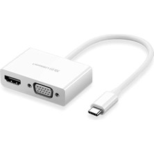 Type-C To Hdmı-Vga Dönüştürücü Adaptör Beyaz