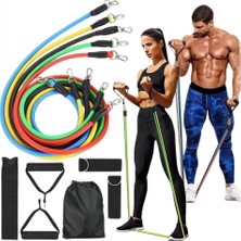 Pileli Store Full Body Antrenman Için Kapı Arkası Spor Bandı ve Aksesuar Seti