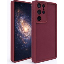 Fenza Samsung Galaxy S25 Ultra Uyumlu Bordo Renkli Mat Silikon Telefon Kılıfı